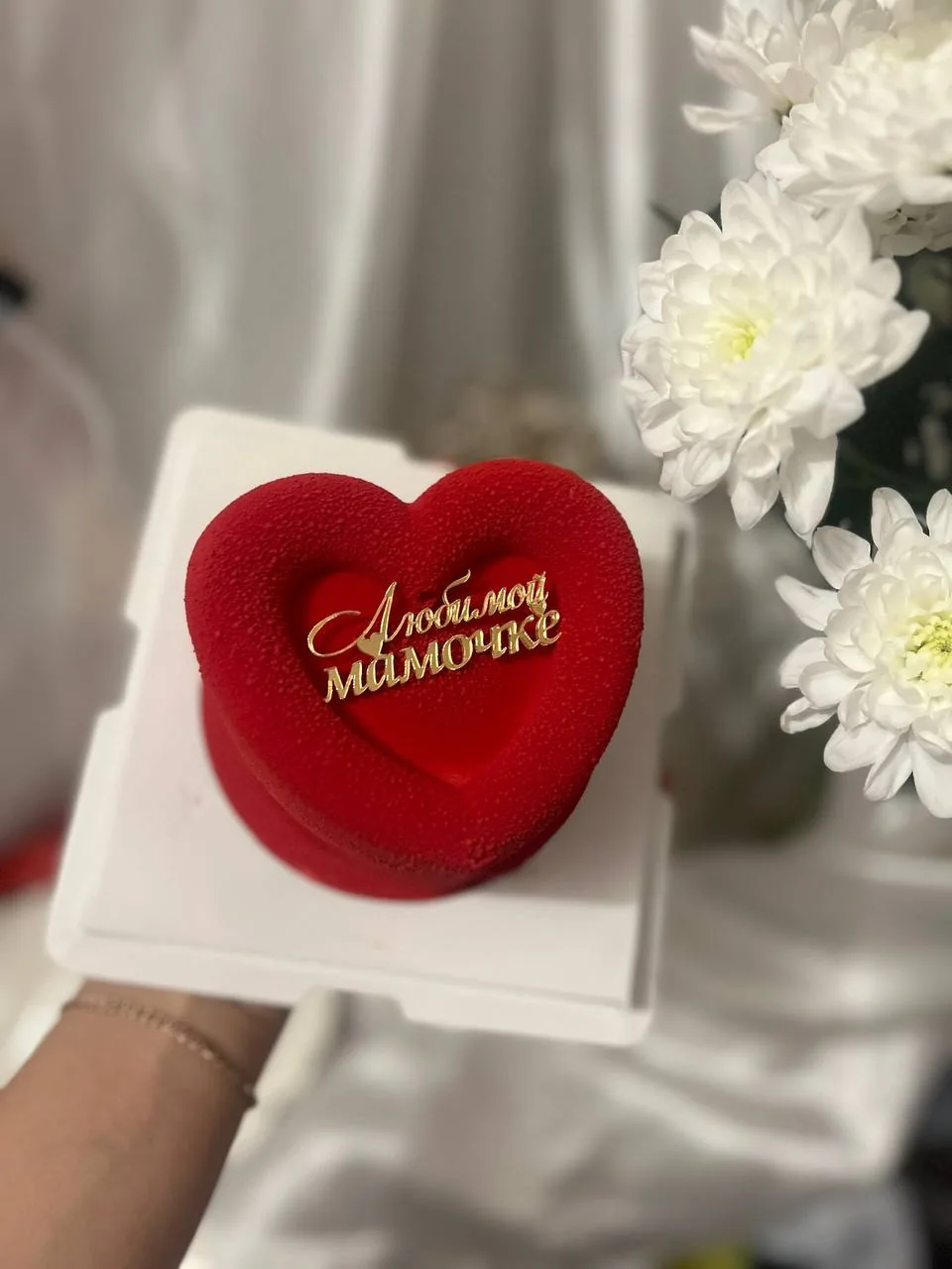 Муссовый торт-сердце «Любимой мамочке» на 8 марта — Nastassia Chocolate